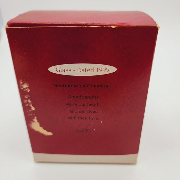 Vintage Hallmark Keepsake Ornament Grandparents Glass 1995 Warm hearts with Love - Picture 6 of 6